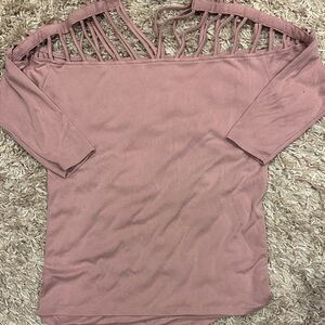Women's Pink Cutout Top